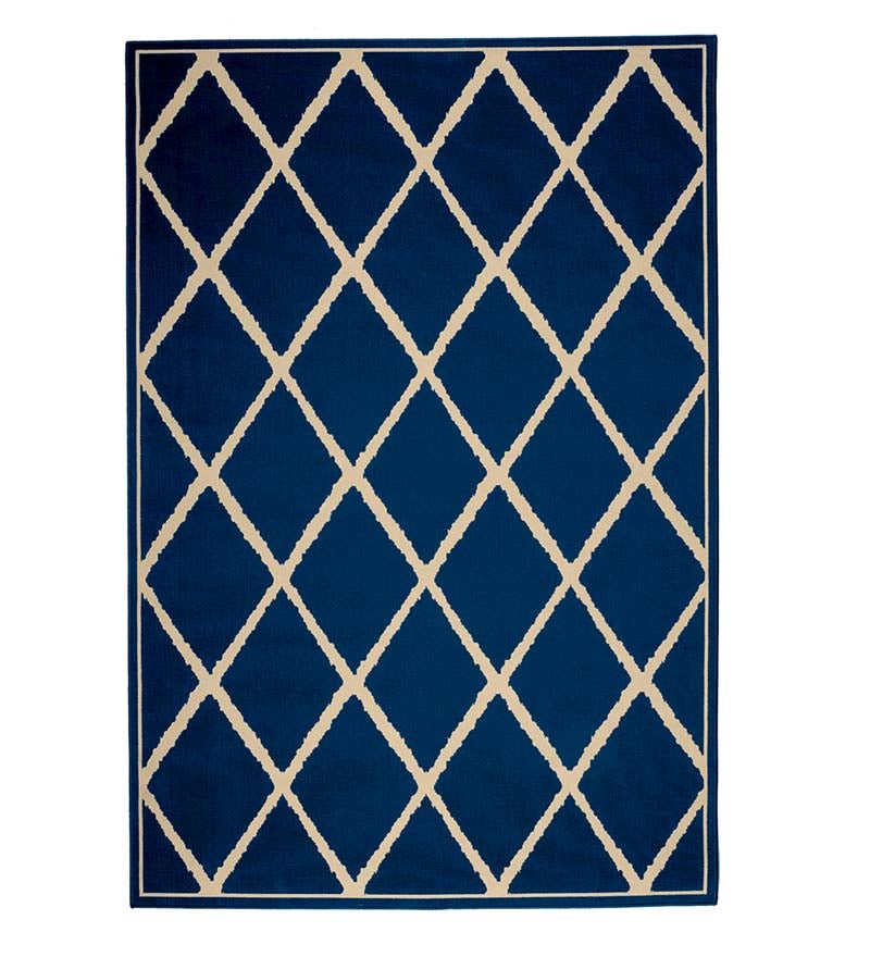 Plow & Hearth Synthetic Rugs Indoor Living Lattice Surry Indoor/Outdoor Polypropylene Area Rug