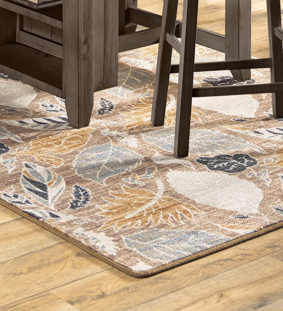 Plow & Hearth Synthetic Rugs Indoor Living Leaves Endurastran Area Rug
