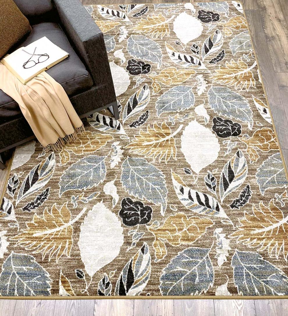 Plow & Hearth Synthetic Rugs Indoor Living Leaves Endurastran Area Rug