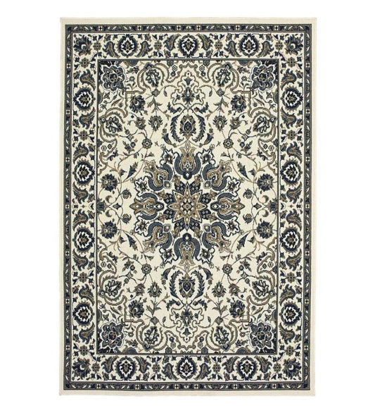 Plow & Hearth Synthetic Rugs Indoor Living Marston Medallion Polypropylene Area Rug