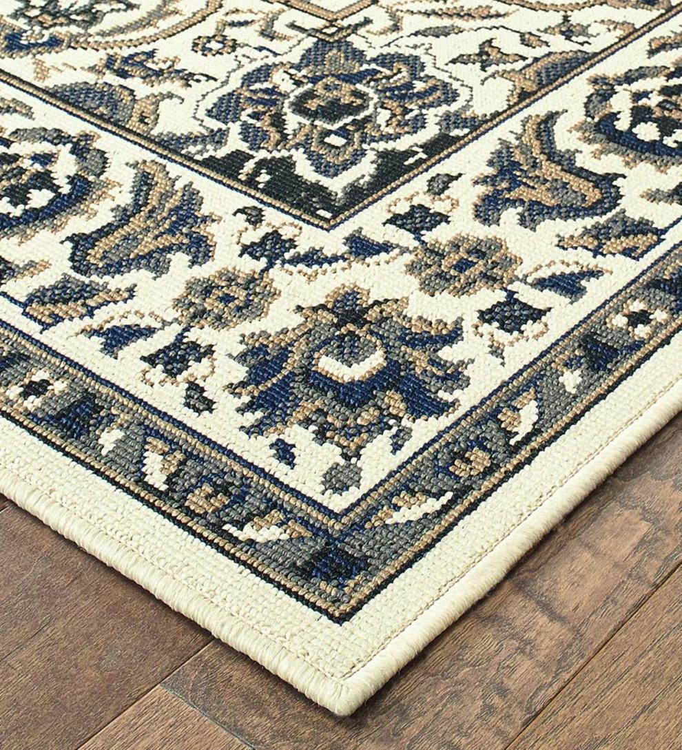 Plow & Hearth Synthetic Rugs Indoor Living Marston Medallion Polypropylene Area Rug