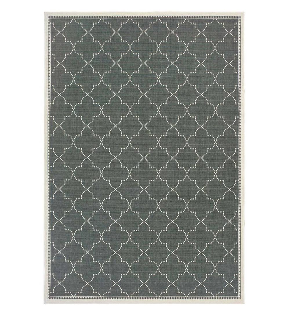 Plow & Hearth Synthetic Rugs Indoor Living Marston Quatrefoil Polypropylene Area Rug
