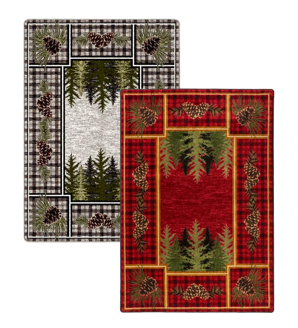 Plow & Hearth Synthetic Rugs Indoor Living Pine Cone Valley Plaid Endurastran Area Rug