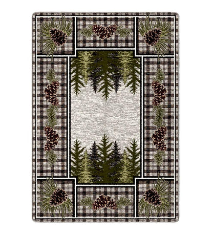 Plow & Hearth Synthetic Rugs Indoor Living Pine Cone Valley Plaid Endurastran Area Rug