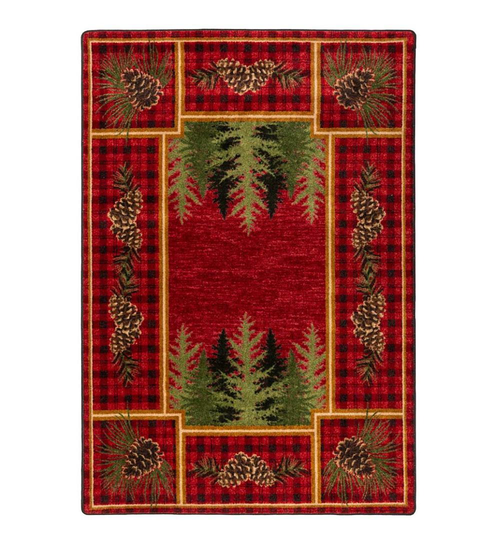 Plow & Hearth Synthetic Rugs Indoor Living Pine Cone Valley Plaid Endurastran Area Rug