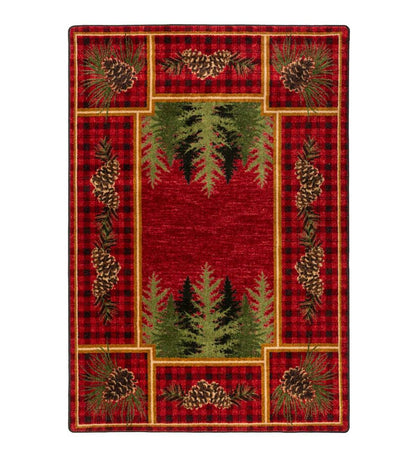 Plow & Hearth Synthetic Rugs Indoor Living Pine Cone Valley Plaid Endurastran Area Rug