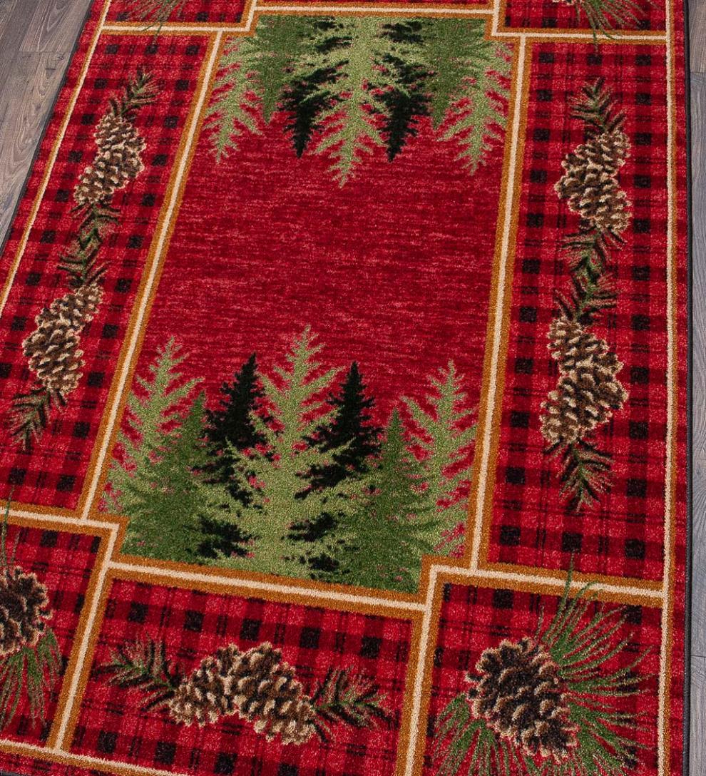 Plow & Hearth Synthetic Rugs Indoor Living Pine Cone Valley Plaid Endurastran Area Rug