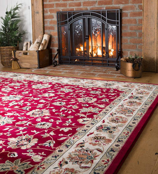Plow & Hearth Synthetic Rugs Indoor Living Sheridan Border Polypropylene Rug