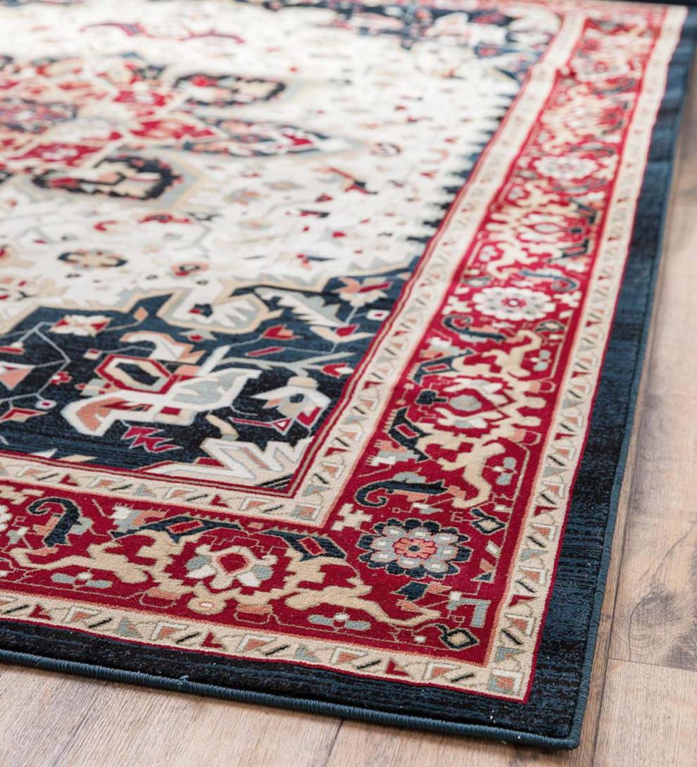 Plow & Hearth Synthetic Rugs Indoor Living Sheridan Medallion Polypropylene Rug