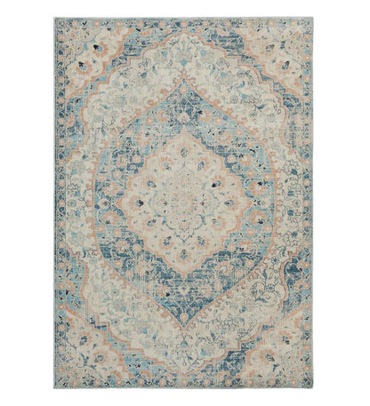 Plow & Hearth Synthetic Rugs Indoor Living Silver City Damask Polypropylene Rug