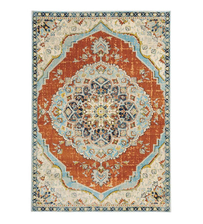Plow & Hearth Synthetic Rugs Indoor Living Silver City Medallion Polypropylene Rug