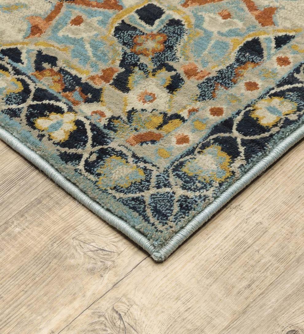 Plow & Hearth Synthetic Rugs Indoor Living Silver City Medallion Polypropylene Rug