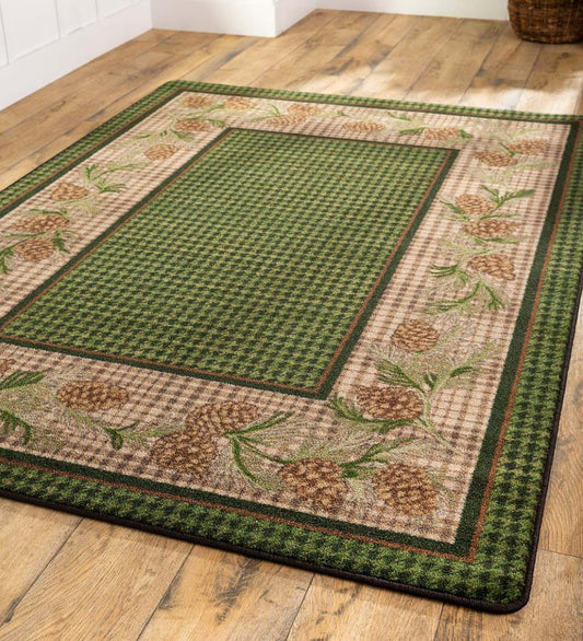 Plow & Hearth Synthetic Rugs Indoor Living Sweetwater Pine Plaid Endurastran Area Rug