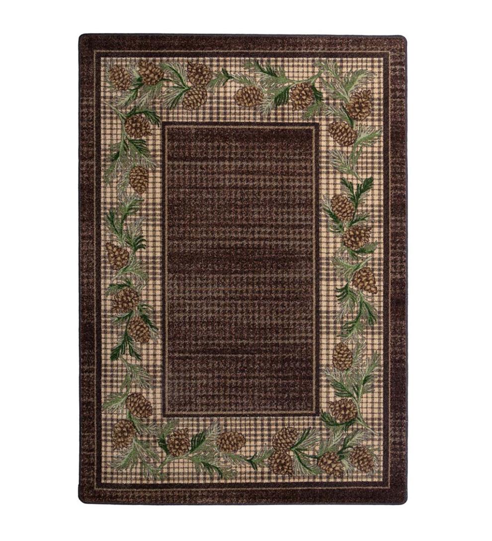 Plow & Hearth Synthetic Rugs Indoor Living Sweetwater Pine Plaid Endurastran Area Rug