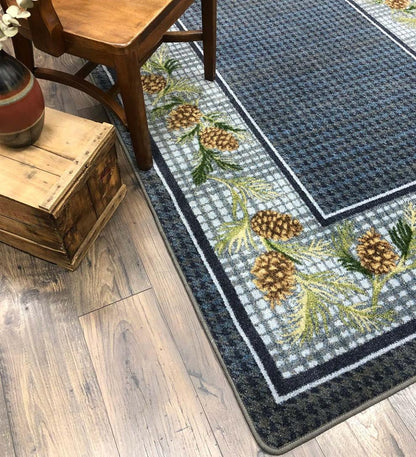 Plow & Hearth Synthetic Rugs Indoor Living Sweetwater Pine Plaid Endurastran Area Rug