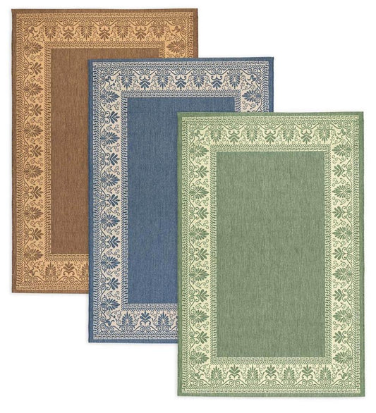 Plow & Hearth Synthetic Rugs Indoor Living Veranda Border Indoor/Outdoor Rug