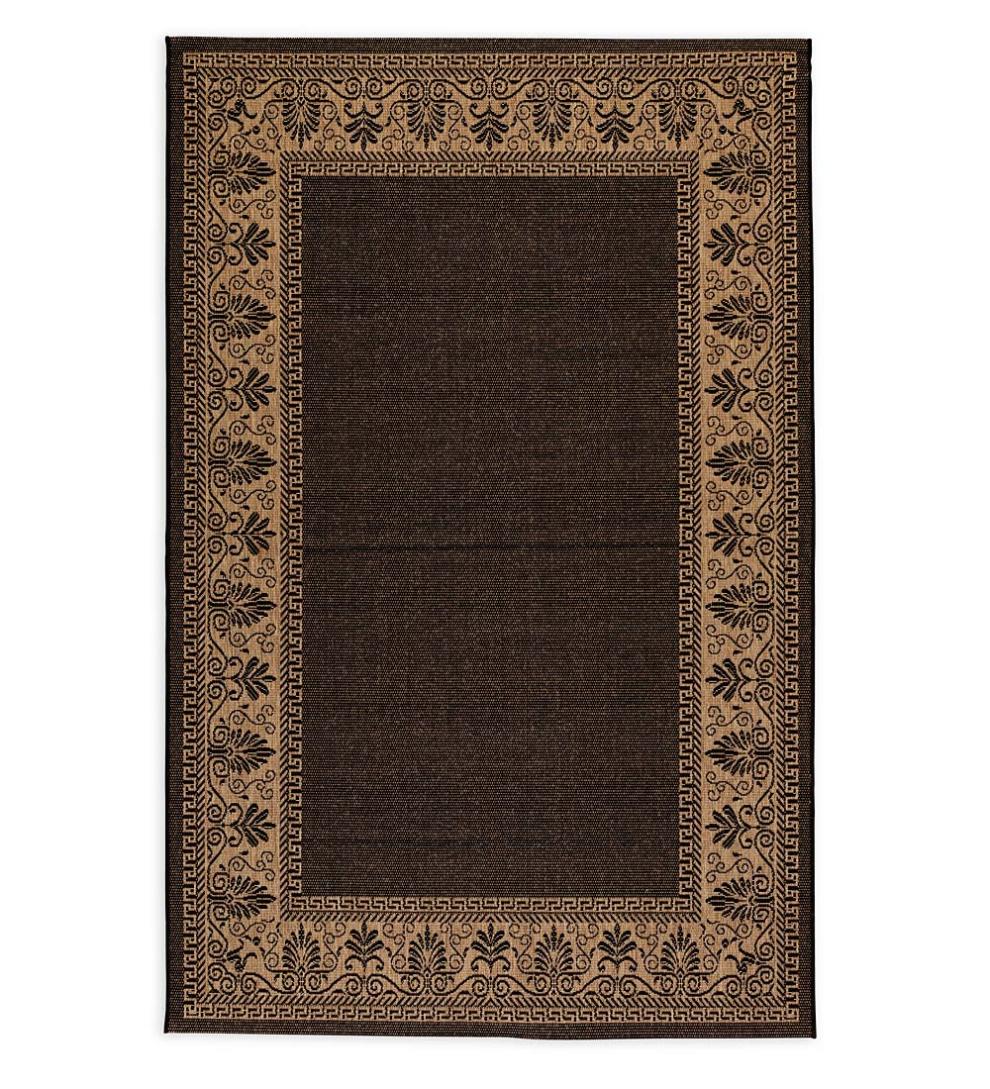 Plow & Hearth Synthetic Rugs Indoor Living Veranda Border Indoor/Outdoor Rug