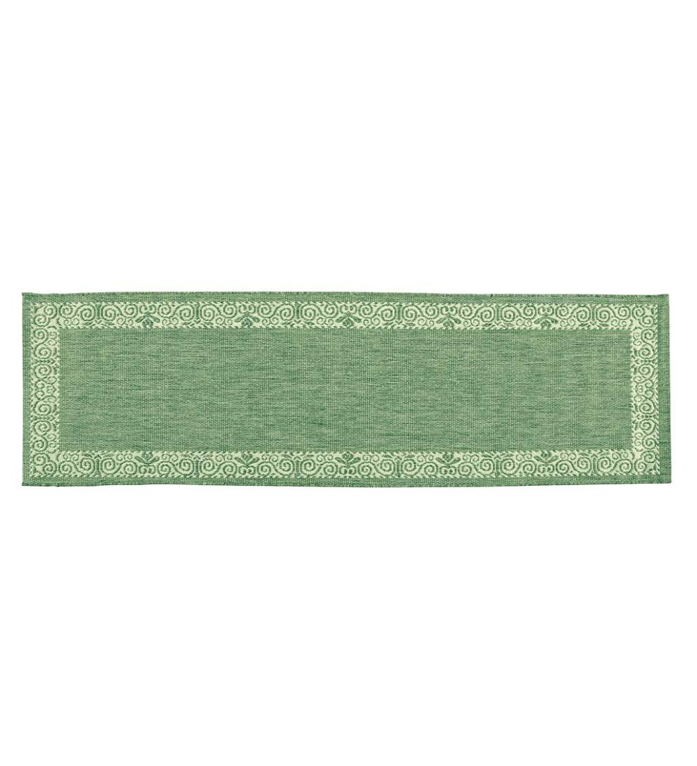 Plow & Hearth Synthetic Rugs Indoor Living Veranda Border Indoor/Outdoor Rug