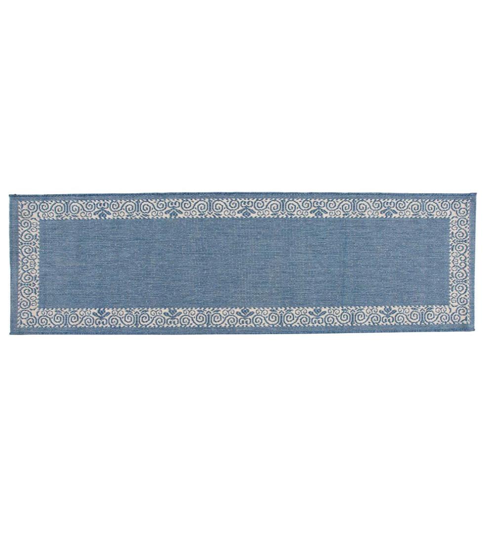 Plow & Hearth Synthetic Rugs Indoor Living Veranda Border Indoor/Outdoor Rug