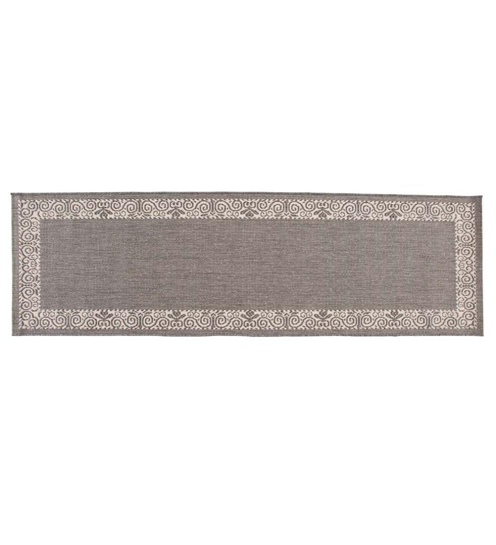 Plow & Hearth Synthetic Rugs Indoor Living Veranda Border Indoor/Outdoor Rug