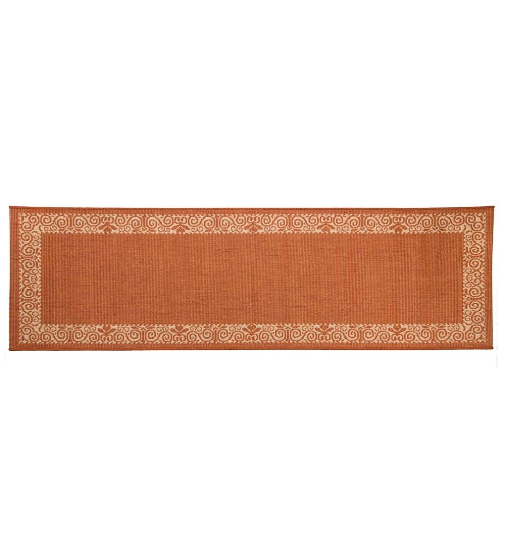 Plow & Hearth Synthetic Rugs Indoor Living Veranda Border Indoor/Outdoor Rug