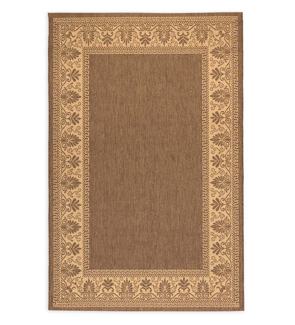 Plow & Hearth Synthetic Rugs Indoor Living Veranda Border Indoor/Outdoor Rug