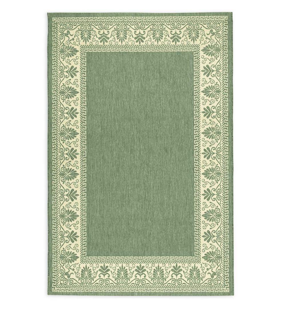 Plow & Hearth Synthetic Rugs Indoor Living Veranda Border Indoor/Outdoor Rug