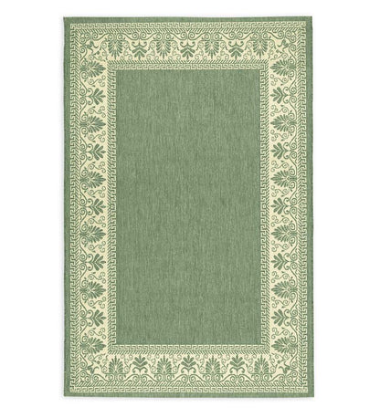 Plow & Hearth Synthetic Rugs Indoor Living Veranda Border Indoor/Outdoor Rug