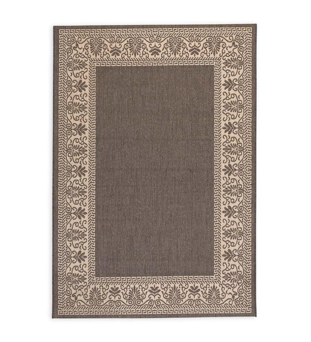 Plow & Hearth Synthetic Rugs Indoor Living Veranda Border Indoor/Outdoor Rug