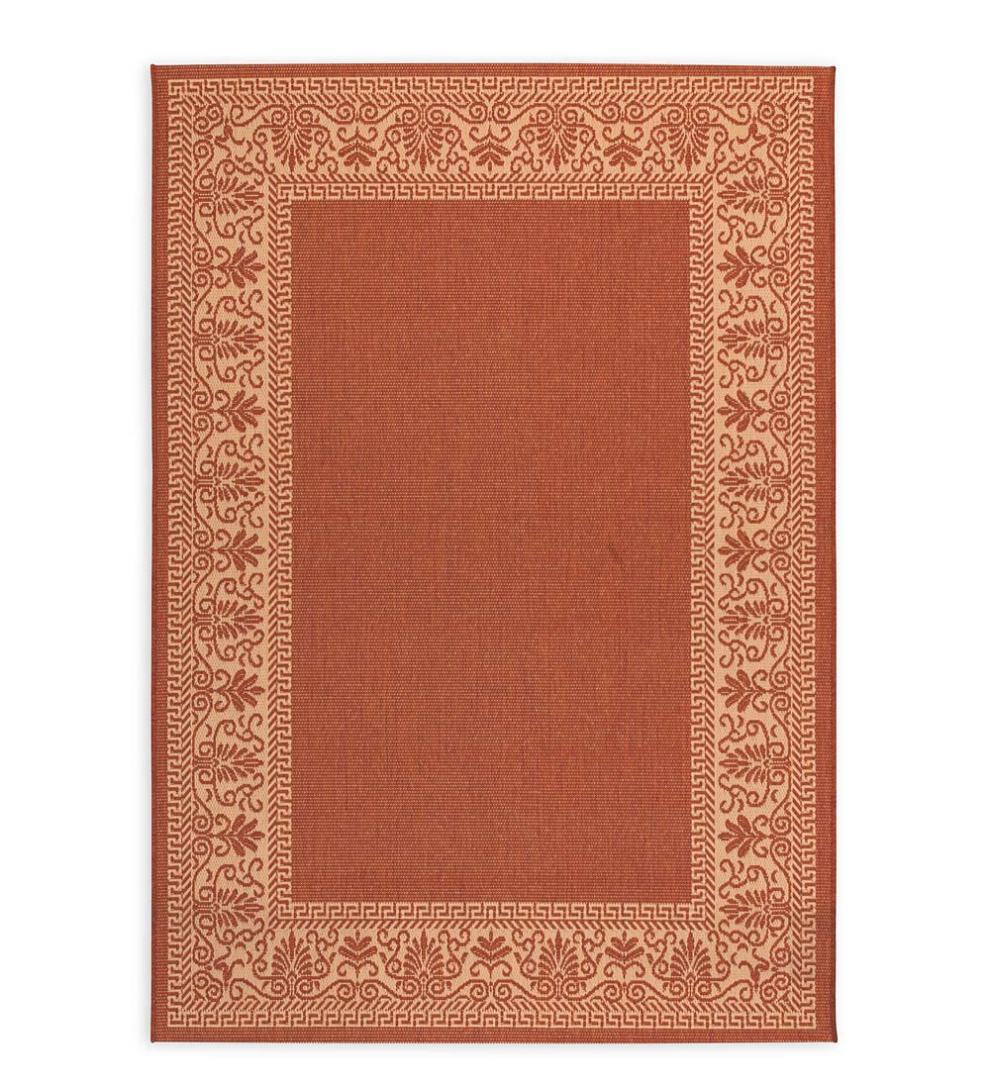 Plow & Hearth Synthetic Rugs Indoor Living Veranda Border Indoor/Outdoor Rug