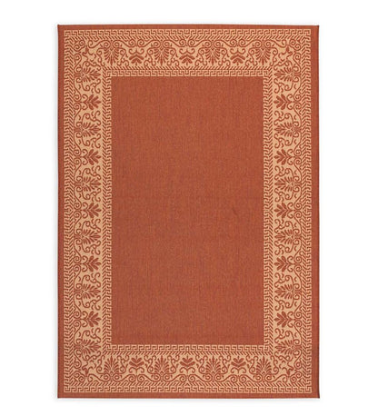 Plow & Hearth Synthetic Rugs Indoor Living Veranda Border Indoor/Outdoor Rug