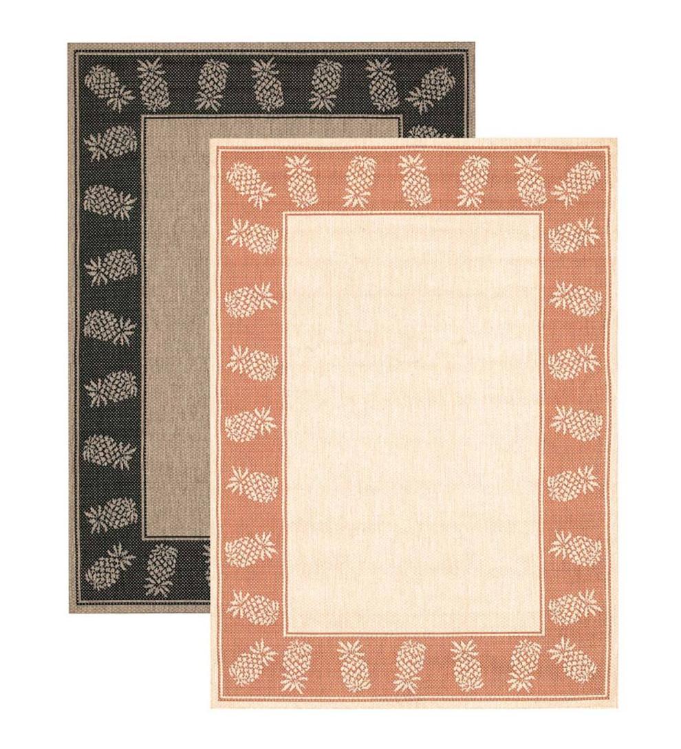 Plow & Hearth Synthetic Rugs Indoor Living Veranda Pineapple Indoor/Outdoor Polypropylene Rug
