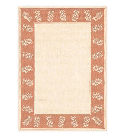Plow & Hearth Synthetic Rugs Indoor Living Veranda Pineapple Indoor/Outdoor Polypropylene Rug