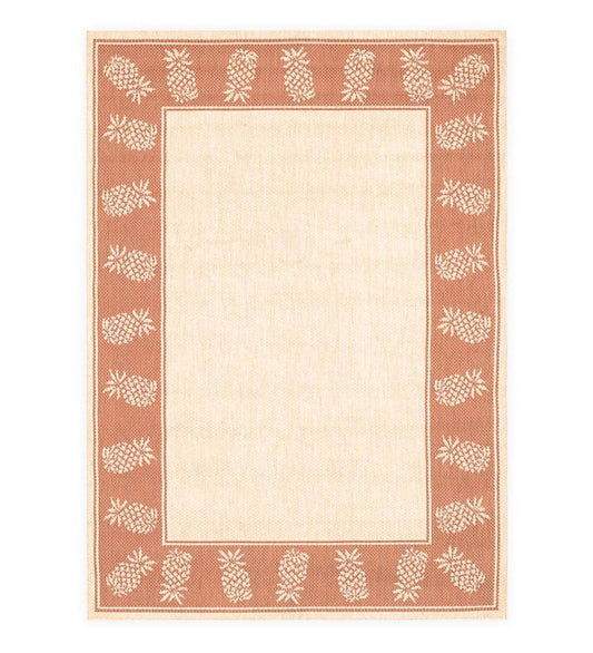 Plow & Hearth Synthetic Rugs Indoor Living Veranda Pineapple Indoor/Outdoor Polypropylene Rug