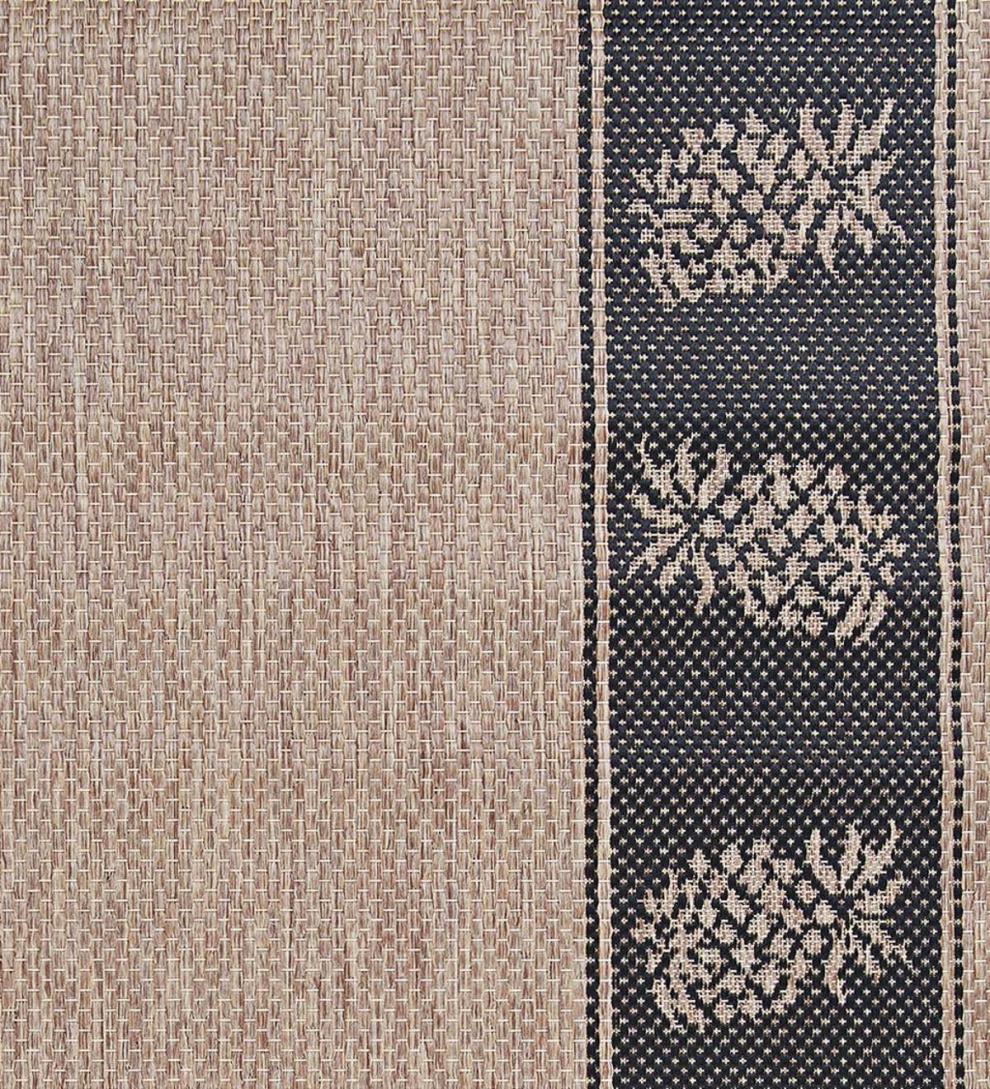 Plow & Hearth Synthetic Rugs Indoor Living Veranda Pineapple Indoor/Outdoor Polypropylene Rug