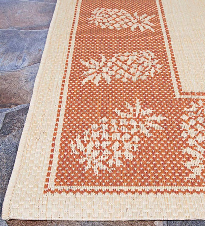 Plow & Hearth Synthetic Rugs Indoor Living Veranda Pineapple Indoor/Outdoor Polypropylene Rug