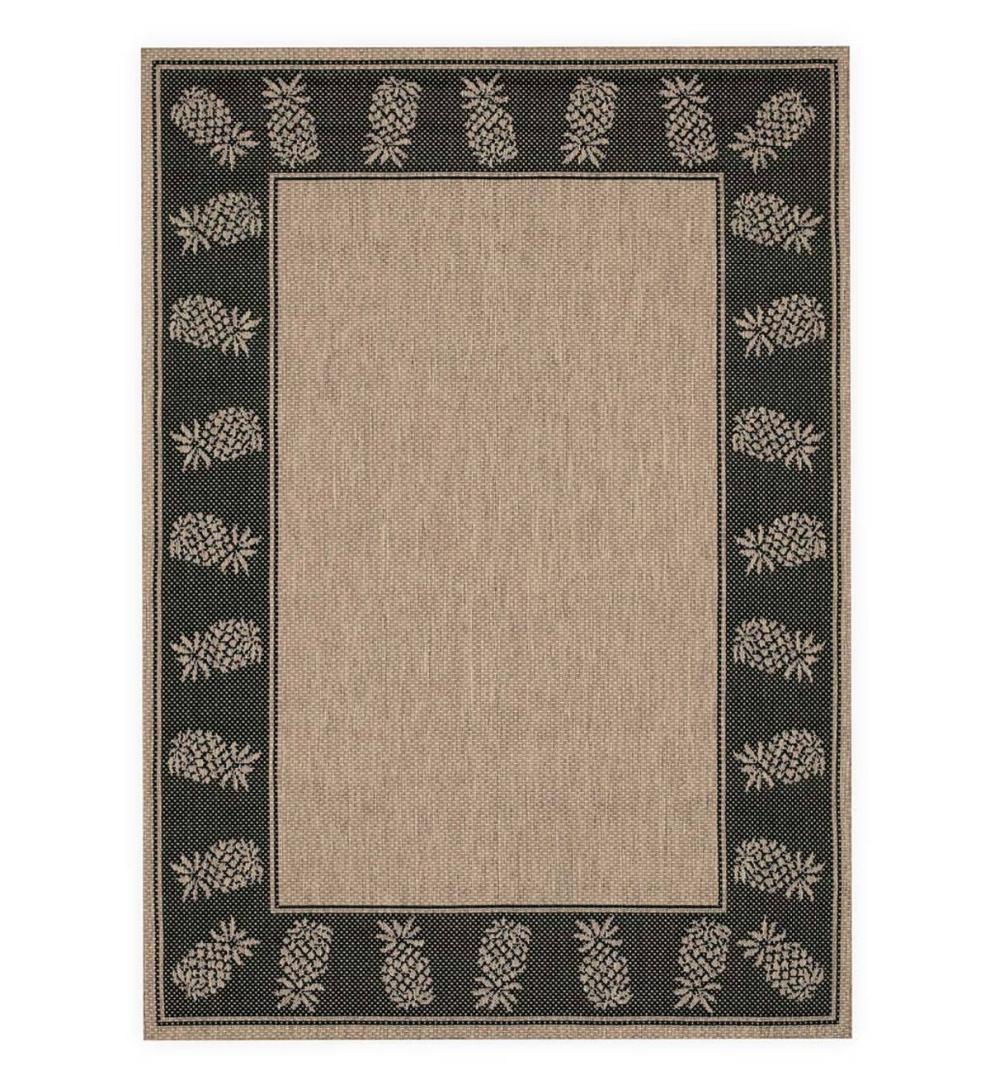 Plow & Hearth Synthetic Rugs Indoor Living Veranda Pineapple Indoor/Outdoor Polypropylene Rug