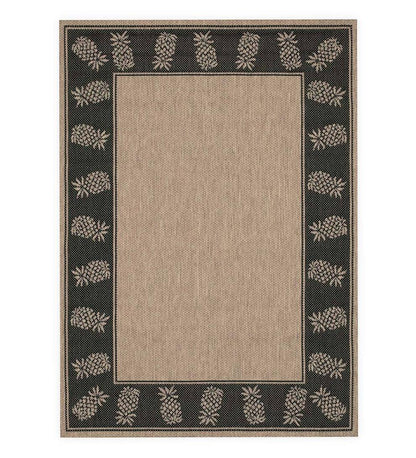 Plow & Hearth Synthetic Rugs Indoor Living Veranda Pineapple Indoor/Outdoor Polypropylene Rug
