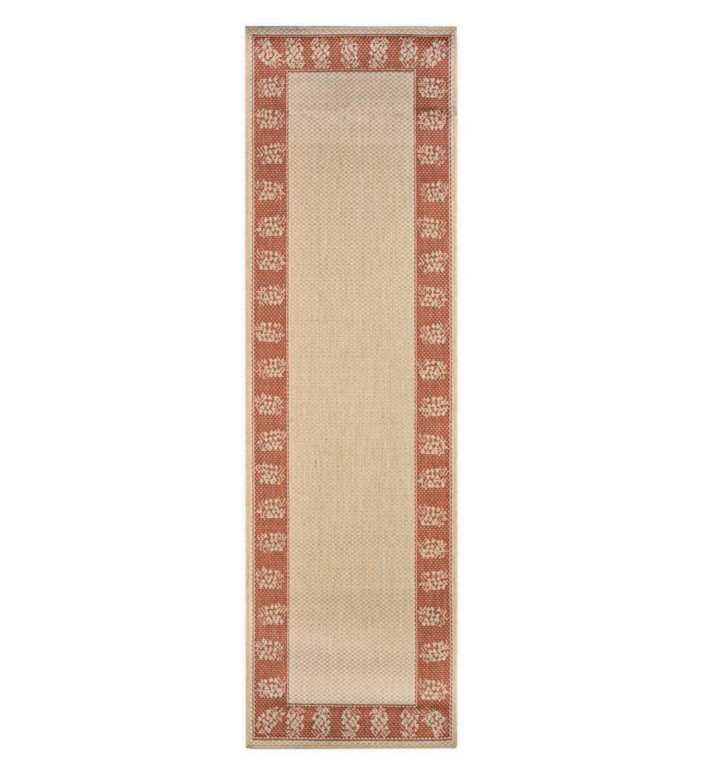 Plow & Hearth Synthetic Rugs Indoor Living Veranda Pineapple Indoor/Outdoor Polypropylene Rug