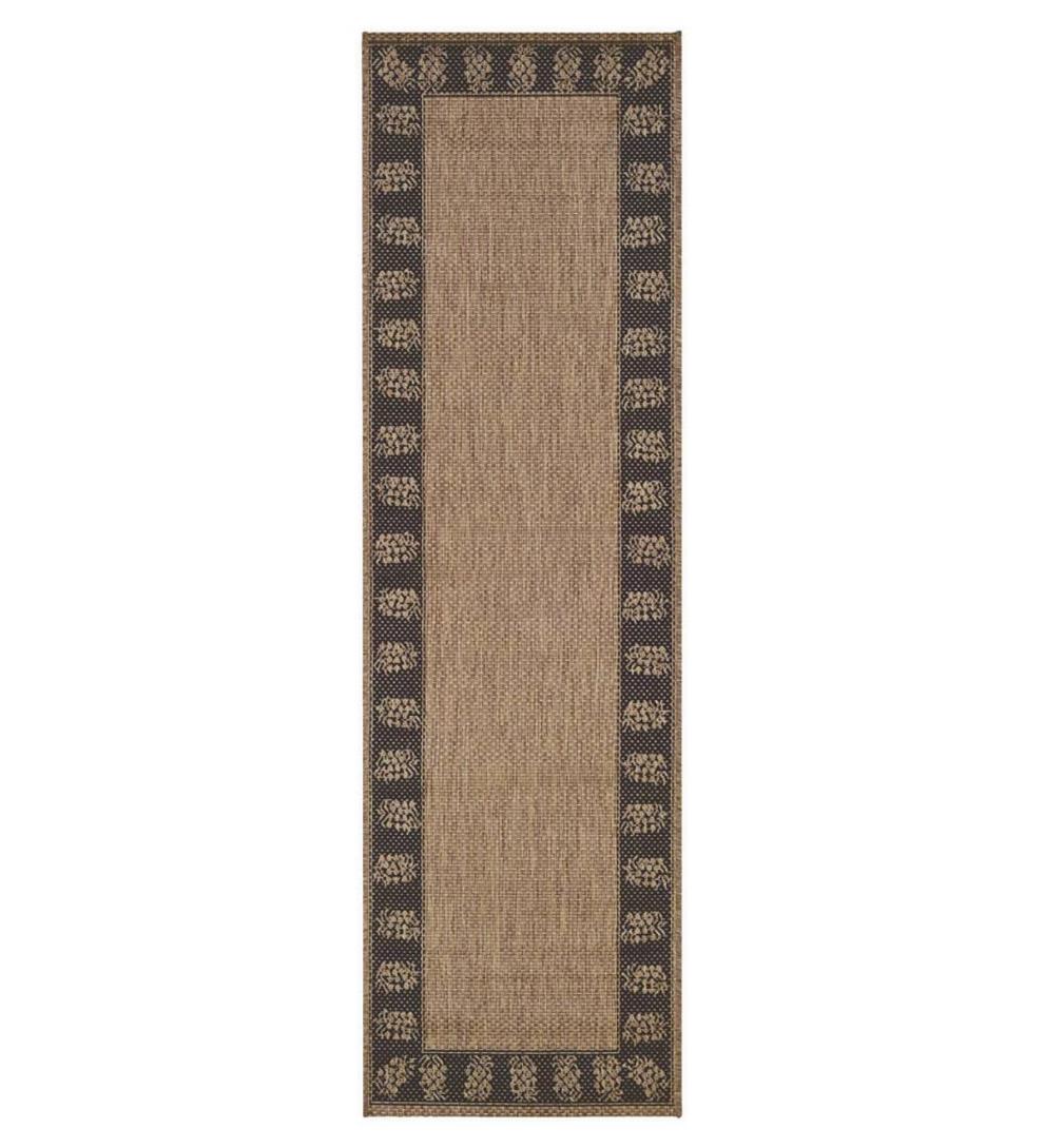 Plow & Hearth Synthetic Rugs Indoor Living Veranda Pineapple Indoor/Outdoor Polypropylene Rug