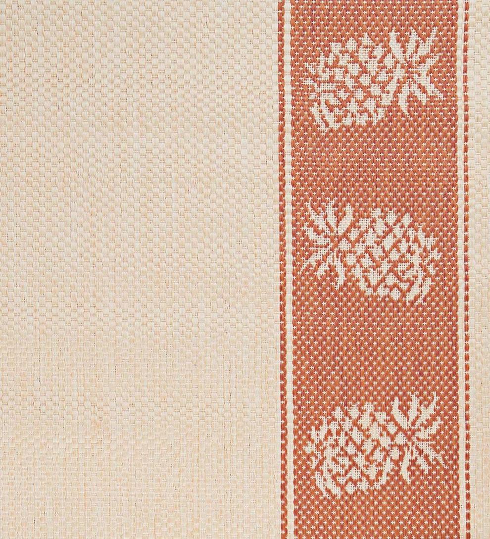 Plow & Hearth Synthetic Rugs Indoor Living Veranda Pineapple Indoor/Outdoor Polypropylene Rug