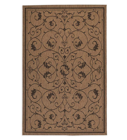 Plow & Hearth Synthetic Rugs Indoor Living Veranda Scroll Indoor/Outdoor Rug