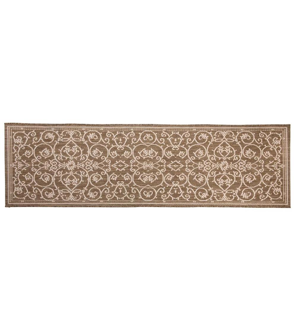 Plow & Hearth Synthetic Rugs Indoor Living Veranda Scroll Indoor/Outdoor Rug