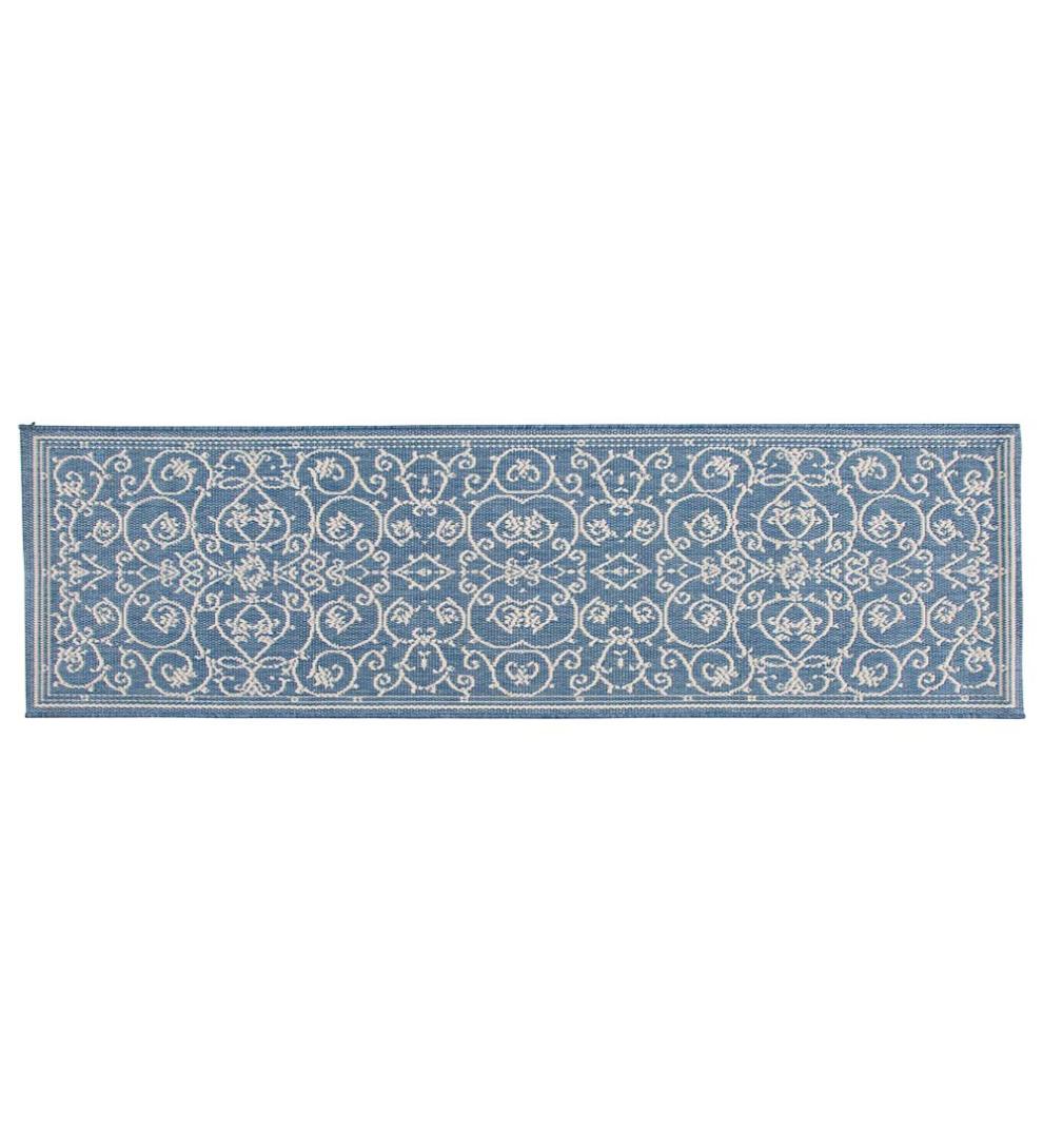 Plow & Hearth Synthetic Rugs Indoor Living Veranda Scroll Indoor/Outdoor Rug