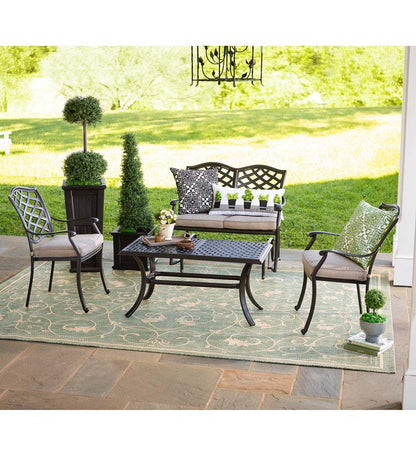 Plow & Hearth Synthetic Rugs Indoor Living Veranda Scroll Indoor/Outdoor Rug