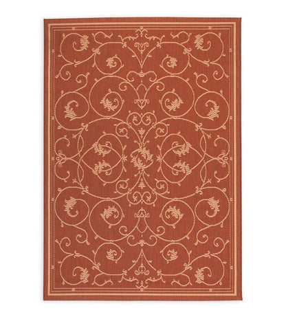 Plow & Hearth Synthetic Rugs Indoor Living Veranda Scroll Indoor/Outdoor Rug