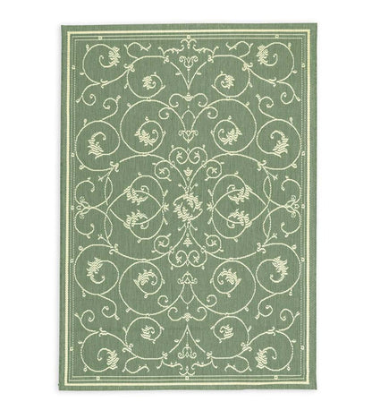 Plow & Hearth Synthetic Rugs Indoor Living Veranda Scroll Indoor/Outdoor Rug
