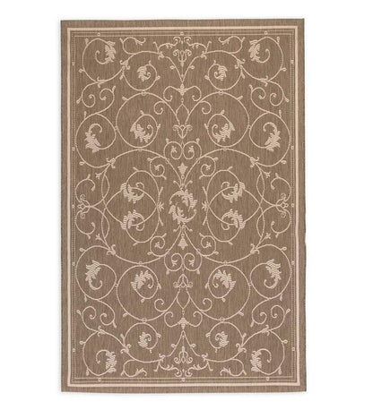 Plow & Hearth Synthetic Rugs Indoor Living Veranda Scroll Indoor/Outdoor Rug