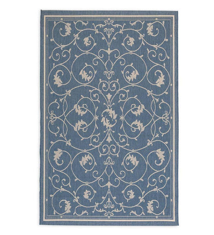 Plow & Hearth Synthetic Rugs Indoor Living Veranda Scroll Indoor/Outdoor Rug