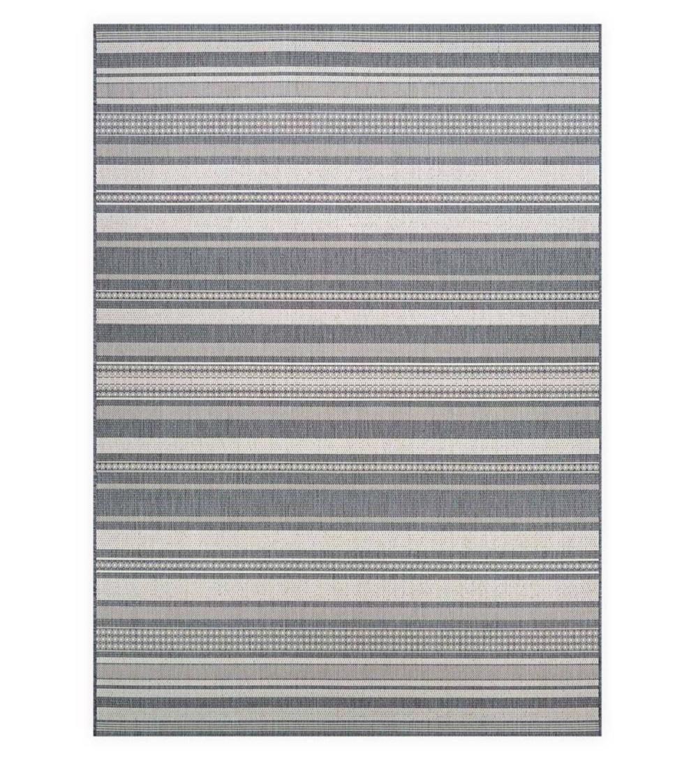 Plow & Hearth Synthetic Rugs Indoor Living Veranda Striped Indoor/Outdoor Polypropylene Rug